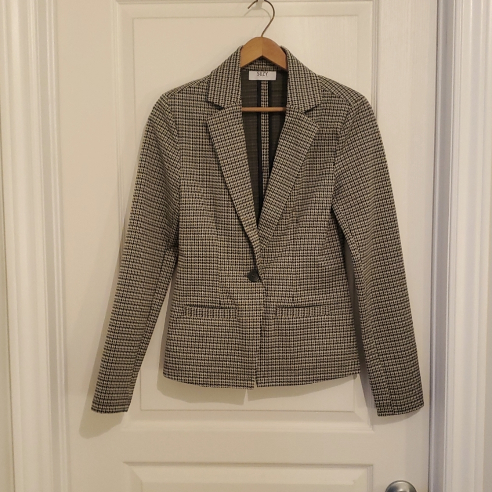 Blazer Houndstooth Jacquard Summer Blazer Classic Blazer